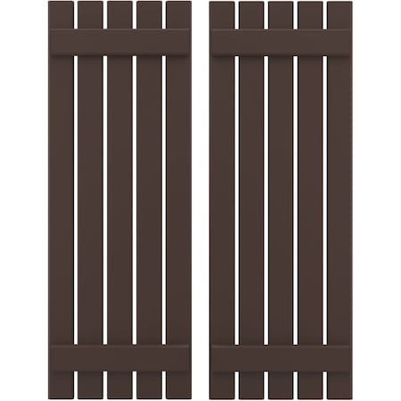 Americraft 5-Board (2 Batten) Exterior Real Wood Spaced Board-n-Batten Shutters, ARW101SB519X34TBH